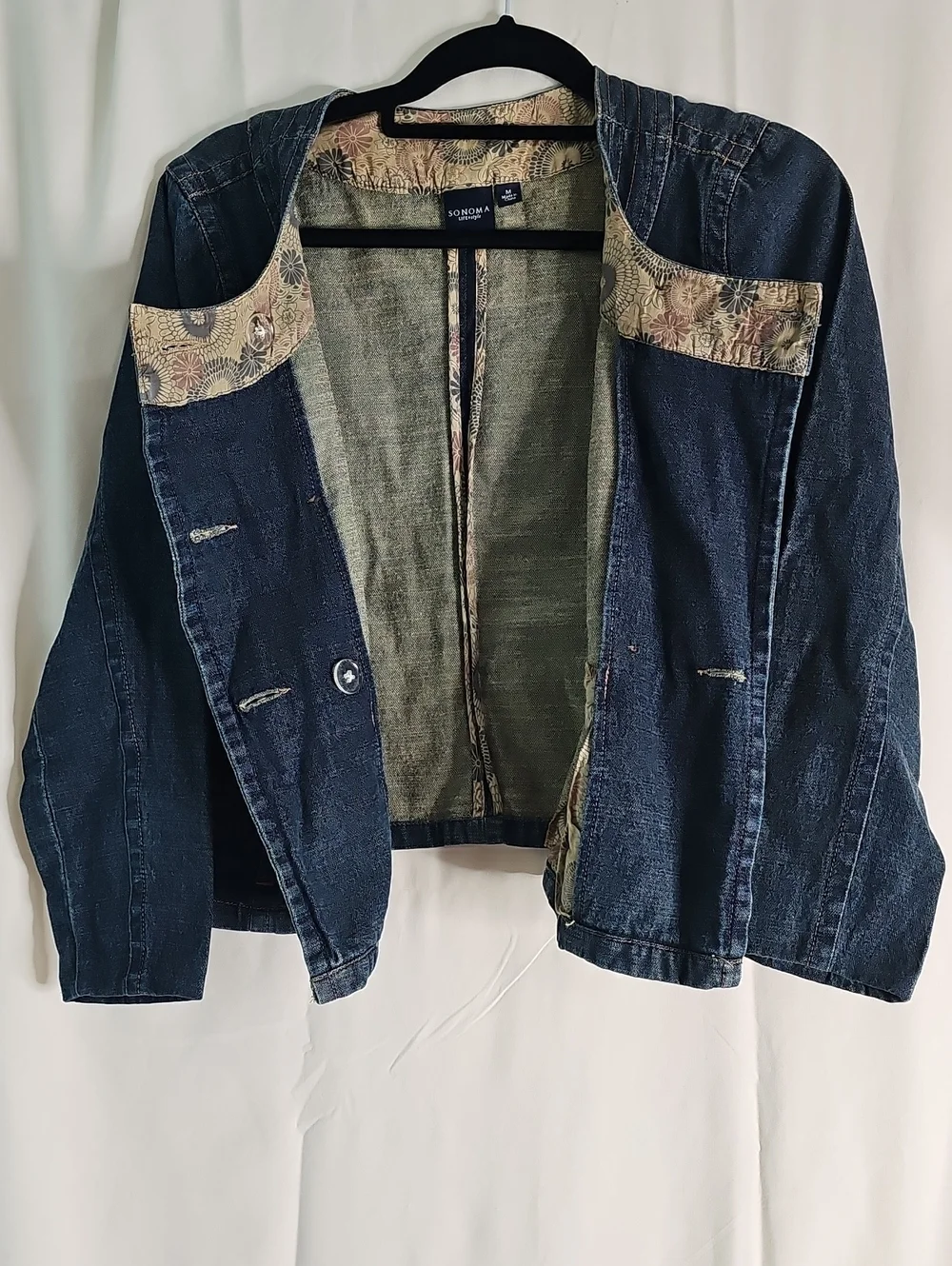 SONOMA Denim Double-Breasted Jacket - Dark Blue - Picture 4 of 9